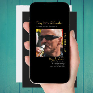 50e anniversaire Invitation noire