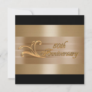 50e anniversaire invitation or noir