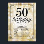 50e anniversaire Invitation Parties scintillant d'<br><div class="desc">Invitation 50e anniversaire avec Gold String Lights avec Gold Parties scintillant Arrière - plan. Anniversaire de l'or. Anniversaire adulte. Hommes ou Femmes Anniversaire Invitation. 13ème 15ème 16ème 18ème 20ème 21ème 30ème 40ème 50ème 60ème 70ème 80ème 90ème 100ème, Tout âge. Pour plus de personnalisation, cliquez sur le bouton "Customiser" et utilisez...</div>