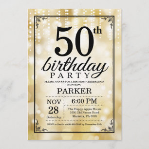 50e anniversaire Invitation Parties scintillant d'