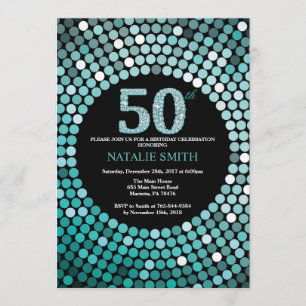 50e anniversaire Invitation Parties scintillant no