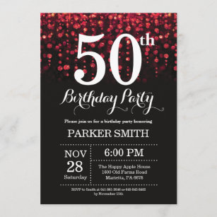 50e anniversaire Invitation Parties scintillant ro