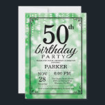 50e anniversaire Invitation Parties scintillant ve<br><div class="desc">Invitation de 50e anniversaire avec des lumières à cordes vertes avec Arrière - plan de Parties scintillant vertes. Anniversaire Vert. Anniversaire adulte. Hommes ou Femmes Anniversaire Invitation. 13ème 15ème 16ème 18ème 20ème 21ème 30ème 40ème 50ème 60ème 70ème 80ème 90ème 100ème, Tout âge. Pour plus de personnalisation, cliquez sur le bouton...</div>