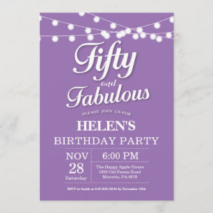 50e Anniversaire Invitation Purple Fabulous