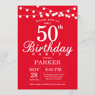 50e anniversaire Invitation Rouge