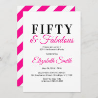50e anniversaire Invitations 50 et fabuleux Elegan