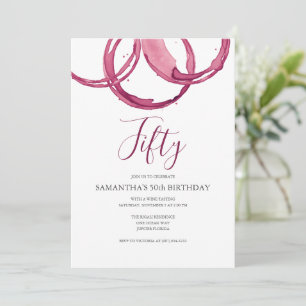 50e anniversaire Invitations Adulte Wine Party