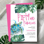 50e anniversaire Invitations Aquarelle Tortue de m<br><div class="desc">Tropical Hawaiian Luau 50th Birthday Invitations - Fun & Unique! 🌺 🐢 Célébrez votre cinquantième anniversaire dans le style de l'île avec ces invitations amusantes et uniques de 50ème anniversaire! Doté d'une tortue de mer aquarelle entourée de botaniques tropicaux luxuriants, cet établissement est parfait pour une fête hawaïenne à Luau....</div>