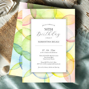 50e anniversaire Invitations multicolores