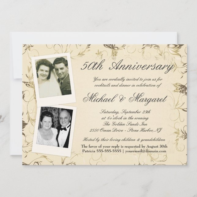 50e anniversaire - Invitations photo - Alors et ma (Devant)