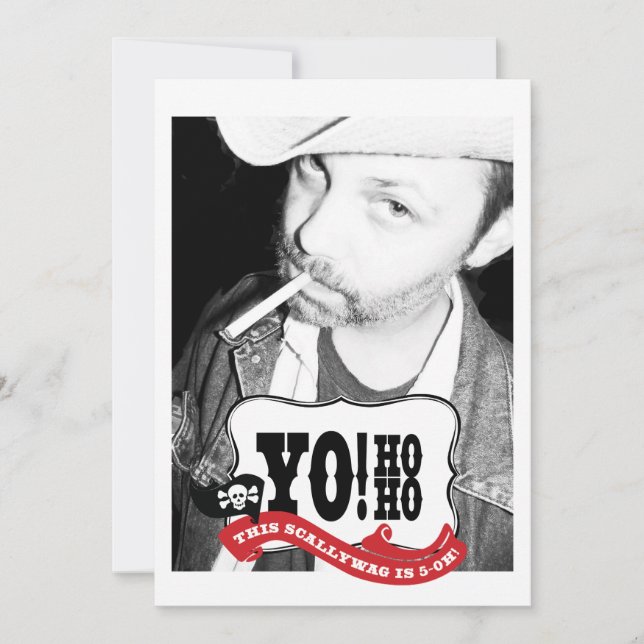 50e anniversaire Invitations photo du parti Pirate (Devant)