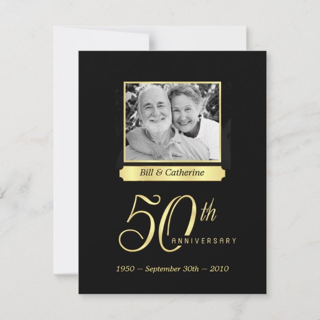50e anniversaire - Invitations photo personnalisée (Devant)