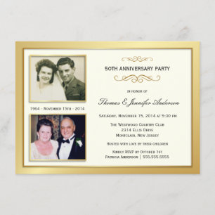 50e anniversaire Invitations photos passées et pré