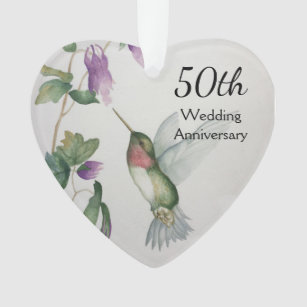 50e anniversaire Mariage Beau coeur de fleurs d'oi