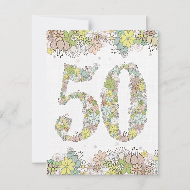 50e anniversaire Mariage d'or Invitation neutre (Devant)