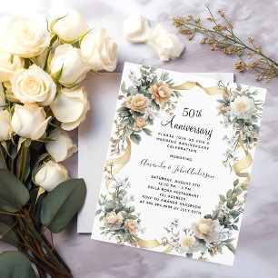 50e anniversaire mariage invitation à la floraison