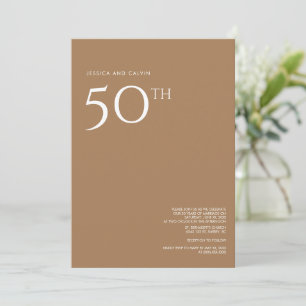 50e anniversaire Mariage Invitation Rose or