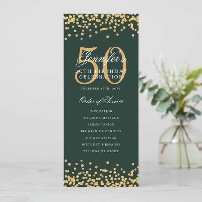 50e Anniversaire Menu du programme Merci U Gold Gr (Debout devant)