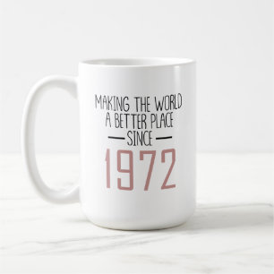 50e Anniversaire Mug Faire du monde un endroit mei
