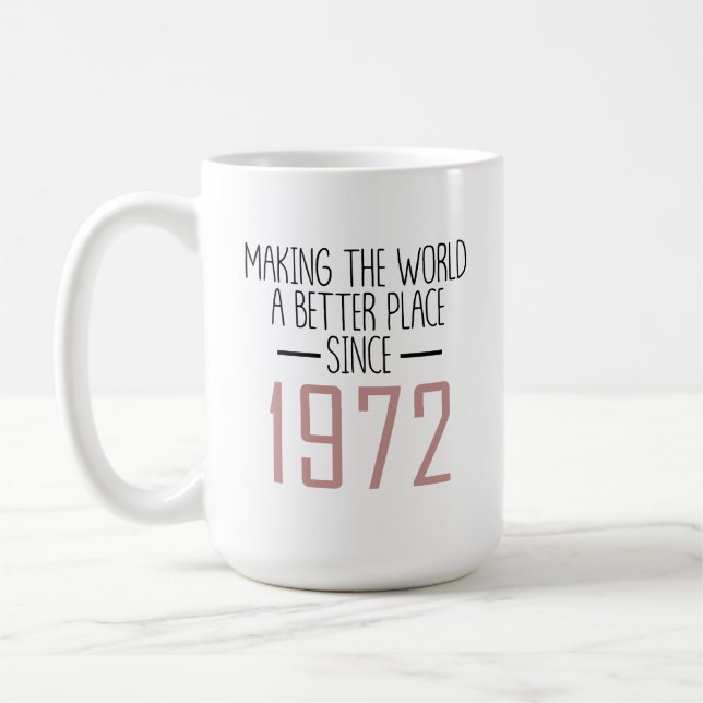 50e Anniversaire Mug Faire du monde un endroit mei (Gauche)