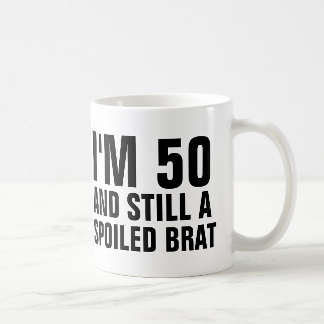 50E ANNIVERSAIRE MUGS DE CAFÉ FUNNY, BRAT (Droite)
