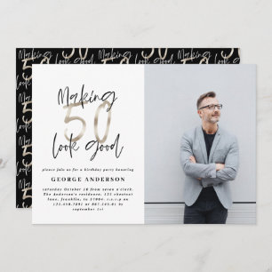 50e anniversaire noir argent élégant moderne