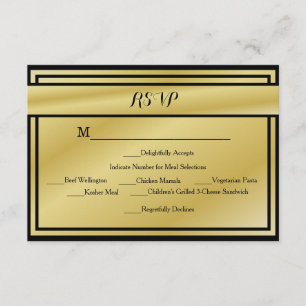 50e anniversaire Noir et or RSVP avec repas