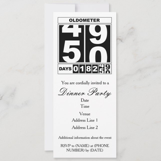 50e anniversaire Oldometer Invitation (Devant)