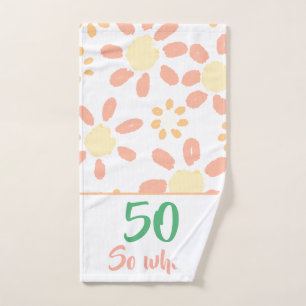50e anniversaire Orange Funny Aquarelle Floral
