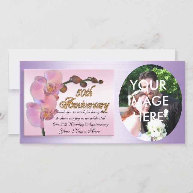 50e anniversaire photo Merci Orchidées roses (Devant)