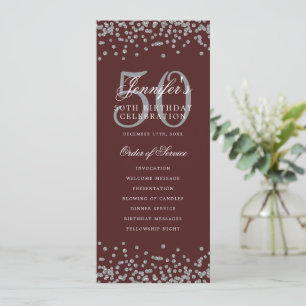 50e Anniversaire Programme Argent Menu Bourgogne