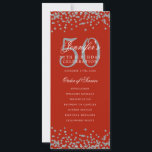 50e Anniversaire Programme Confetti Argent Menu Ro<br><div class="desc">Elégant design "Anniversaire du programme" avec confettis de parties scintillant Faux et texte personnalisé.</div>
