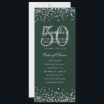 50e Anniversaire Programme Confetti Argent Menu Ve<br><div class="desc">Elégant design "Anniversaire du programme" avec confettis de parties scintillant Faux et texte personnalisé.</div>