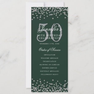 50e Anniversaire Programme Confetti Argent Menu Ve
