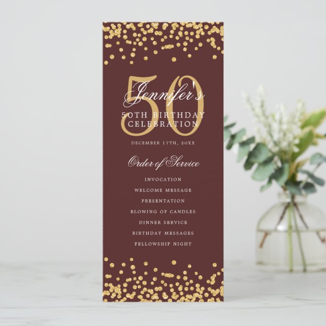 50e Anniversaire Programme Gold Confetti Bourgogne (Debout devant)
