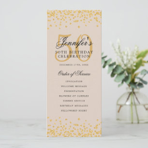 50e Anniversaire Programme Gold Confetti Champagne