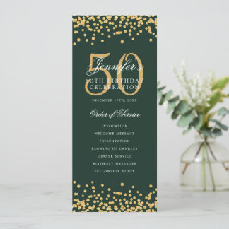 50e Anniversaire Programme Gold Confetti Green