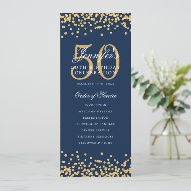 50e Anniversaire Programme Gold Confetti Marine Bl (Debout devant)