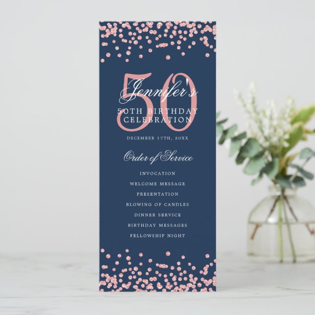 50e anniversaire Programme Menu Rose Gold Marine B (Debout devant)