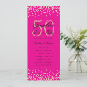 50e anniversaire Programme Rose Gold Confetti Hot