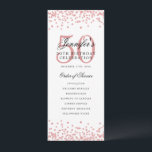 50e Anniversaire Programme Rose Gold Menu<br><div class="desc">Elégant design "Anniversaire du programme" avec confettis de parties scintillant Faux et texte personnalisé.</div>