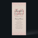 50e Anniversaire Programme Rose Gold Menu Champagn<br><div class="desc">Elégant design "Anniversaire du programme" avec confettis de parties scintillant Faux et texte personnalisé.</div>