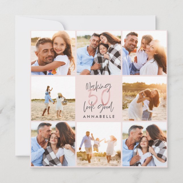 50e anniversaire rose girly parties scintillant ph (Devant)