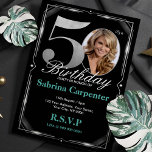 50e anniversaire Silver and Black Invitation<br><div class="desc">50e anniversaire Silver and Black Invitation</div>
