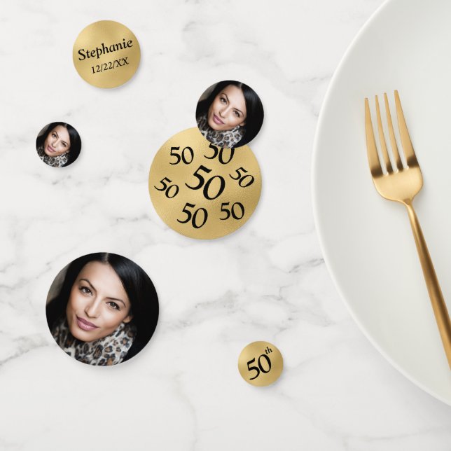 50e anniversaire Table de photos Confetti (Groupe)