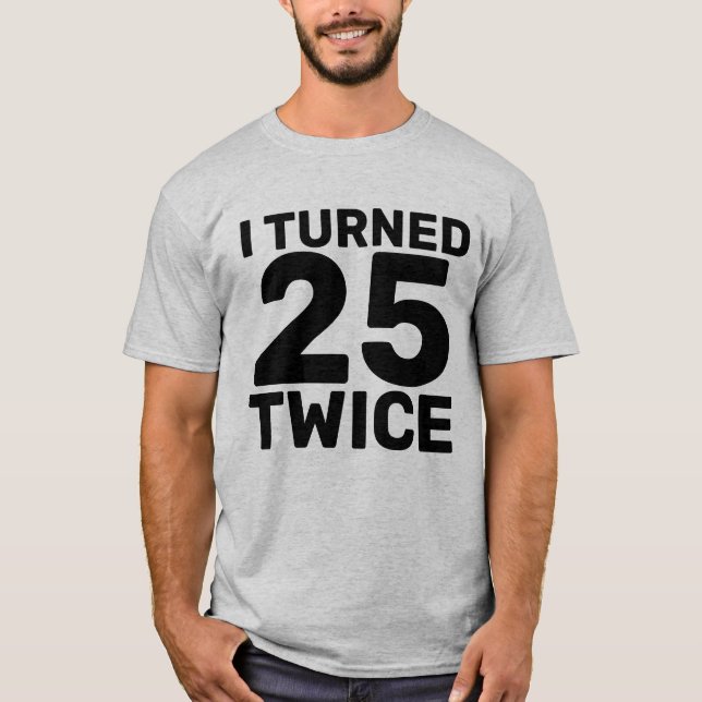 50E ANNIVERSAIRE TORT 25 DEUX T-SHIRTS (Devant)