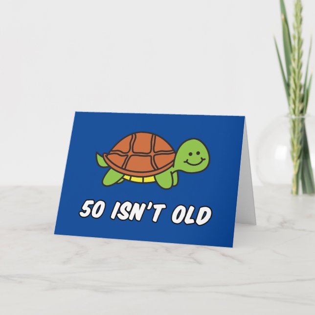 50e Anniversaire Tortue drôle Carte d'Anniversaire (Devant)