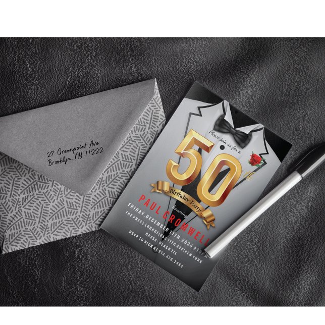 50e anniversaire Tuxedo Invitation (Créateur téléchargé)