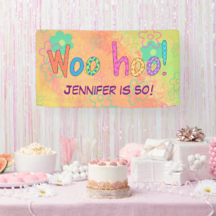 50e anniversaire WooHoo Nom Bannière personnalisée