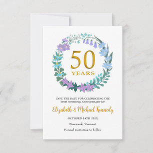 50e Carte de rappel pour l'anniversaire de mariage
